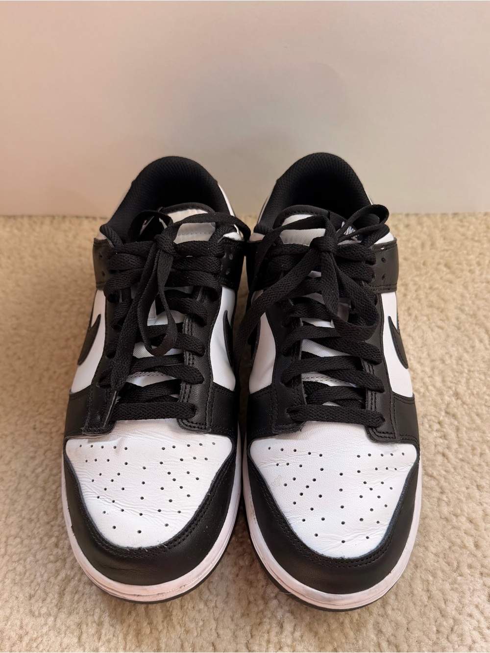 Nike White/Black Dunk Low Retro Sneakers